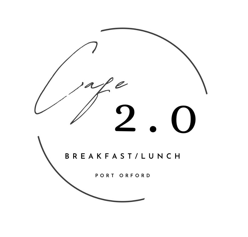 Logo for Cafe 2.0 in Port Orford, Oregon