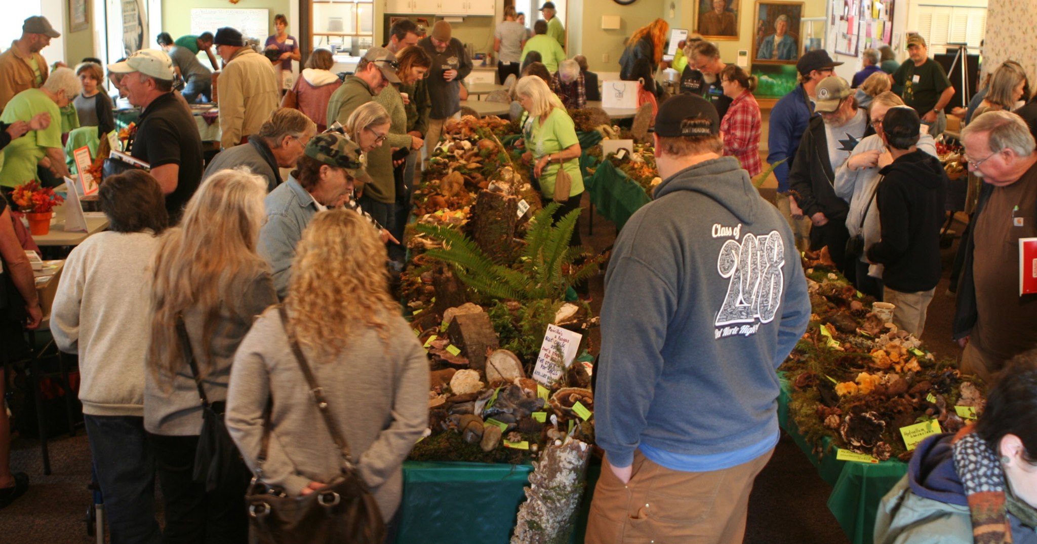 Crowd of people at the Wild Rivers Mushroom Festival in Brookings, Oregon