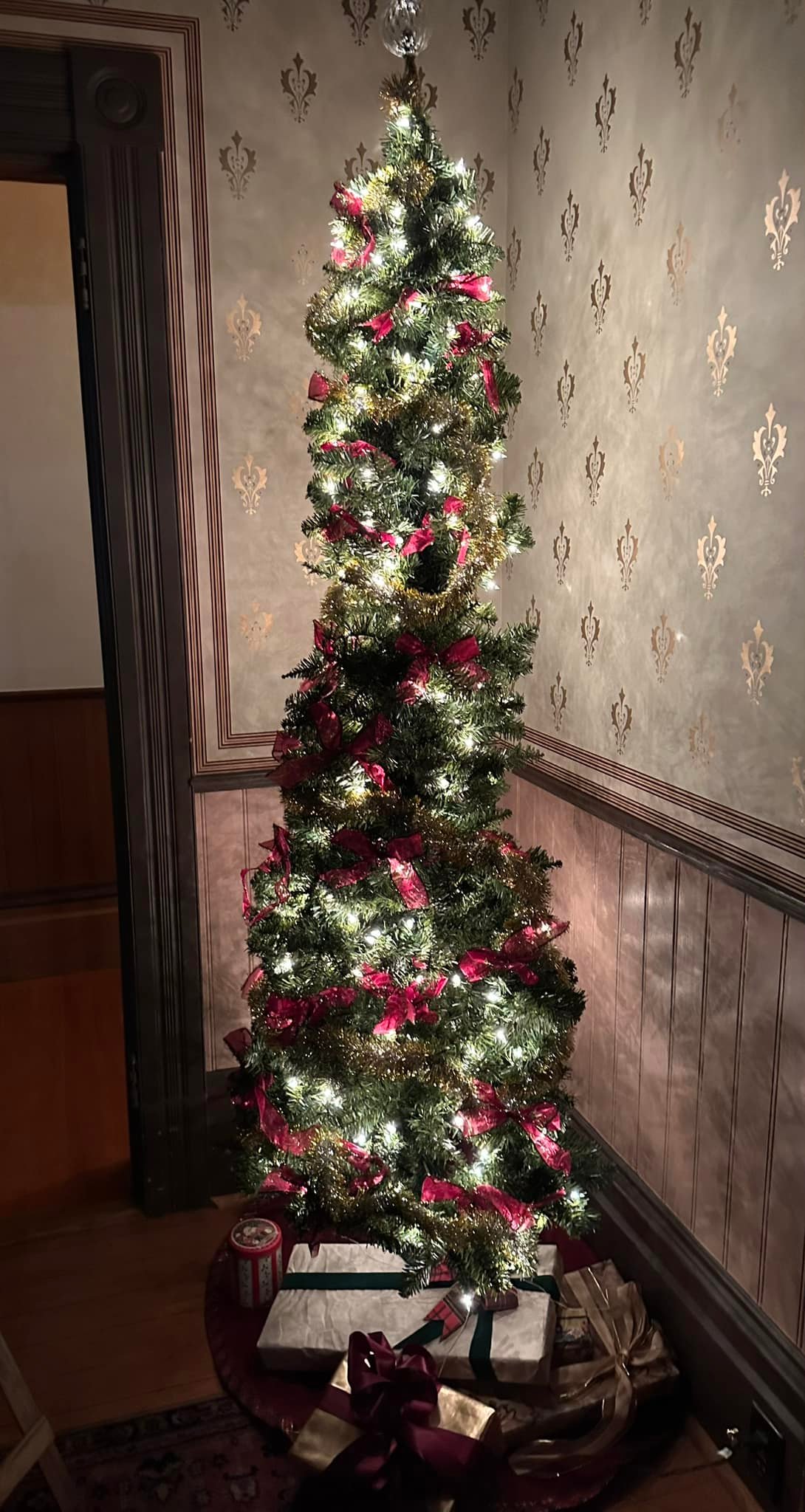 Christmas trees at Hughes House in Port Orford, Oregon