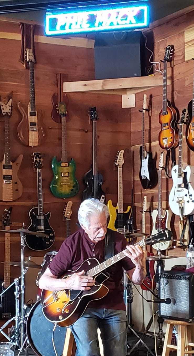 Phil Mack playing at Mr. Ed's Espresso, Juice, and Underground Pub in Port Orford, Oregon