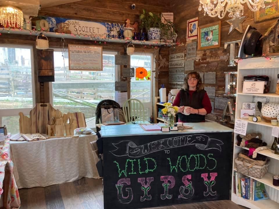 Interior of the shop at Wild Woods Gypsy in Port Orford, Oregon