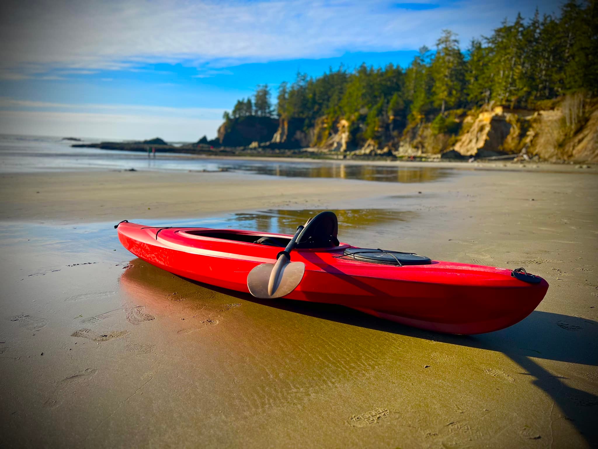 Kayak at Sunset Bay in Charleston, Oregon