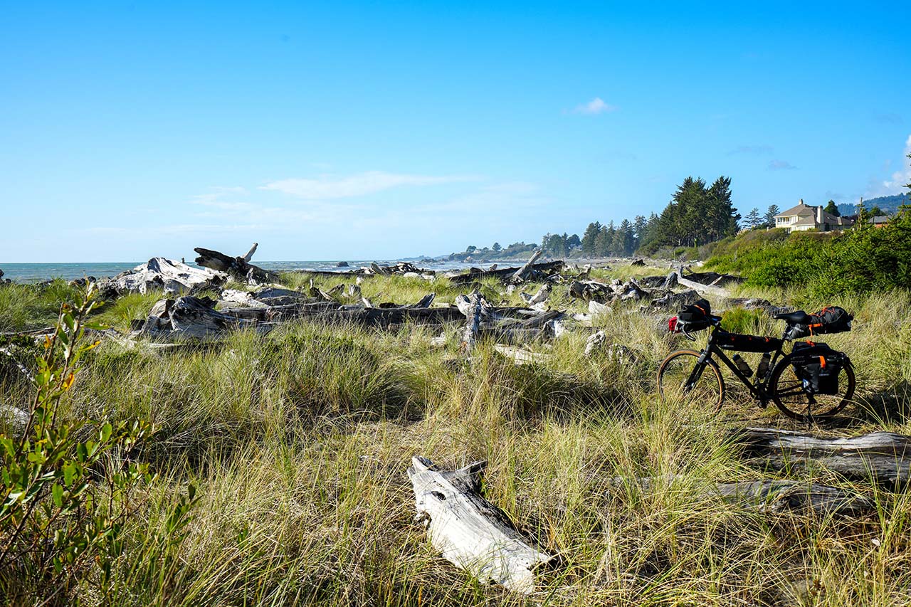Bicycle on Sporthaven Beach in Brookings, Oregon