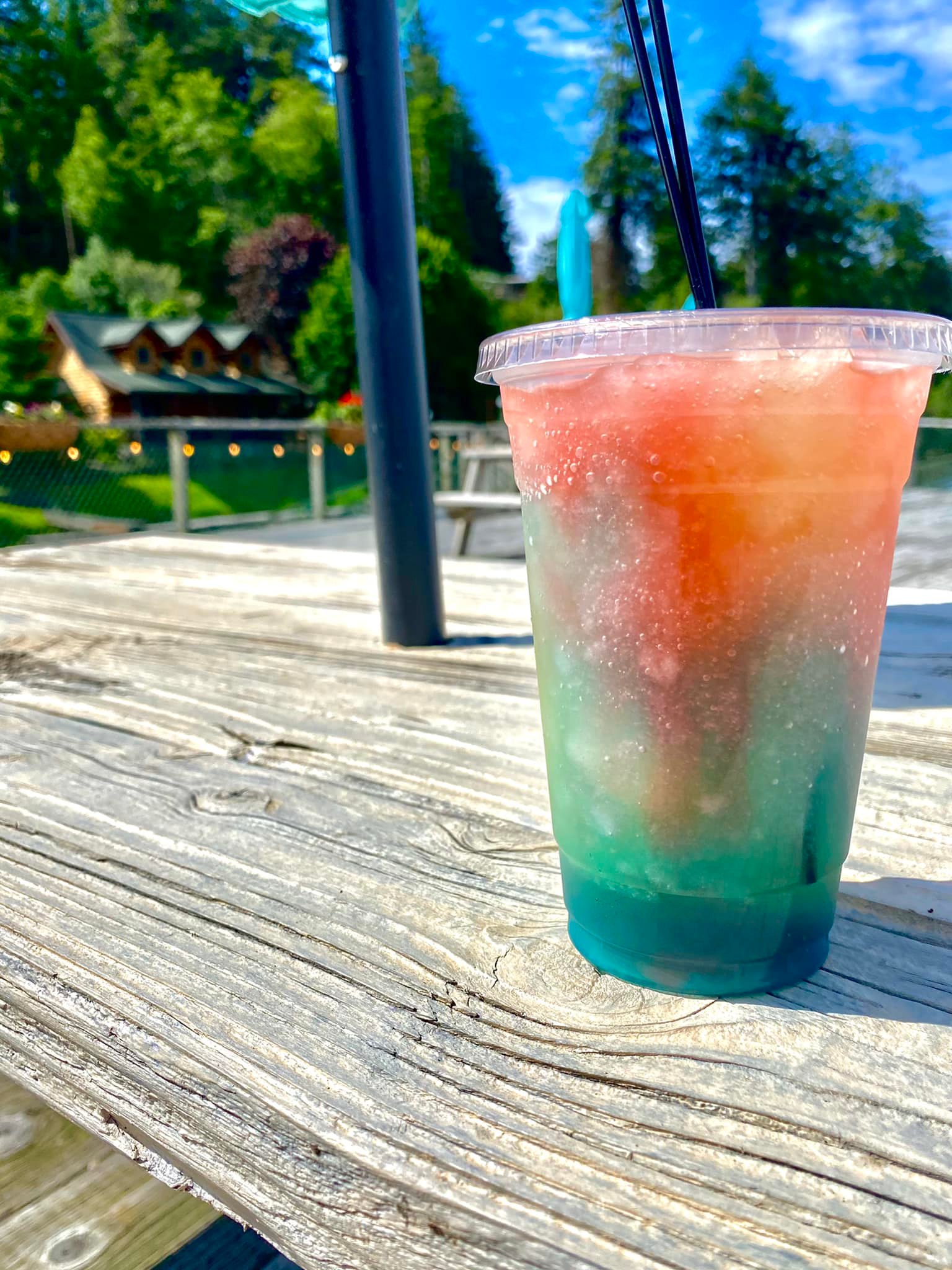 Cold, fruity drink at Coasters Coffee in Lakeside, Oregon