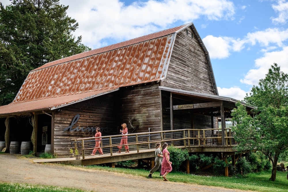 Taste wine in the barn of a former Dude Ranch at Lumos Wine Company.