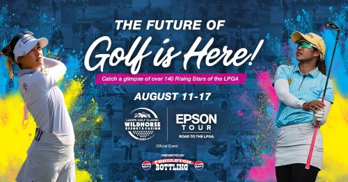promotional banner for the Wildhorse Ladies Golf Classic and Epson Tour