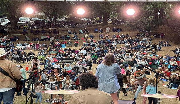 photo of music on the bay concert facing the crowd