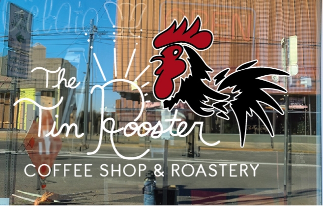 The Tin Rooster logo of window