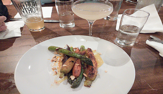 north40 glazed carrots and asparagas bees knees cocktail.jpg