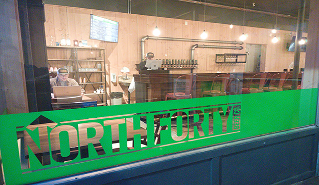 north forty logo and signage across the front window