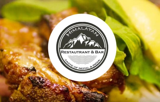Himayalan Restaurant & Bar logo on food background