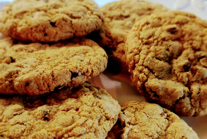 close up shot of chocolate chip cookies