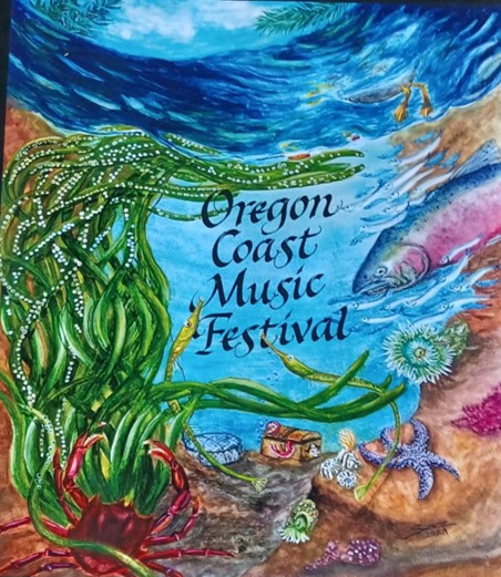 Original artwork for 2024 or coast music festival by Susan Chambers