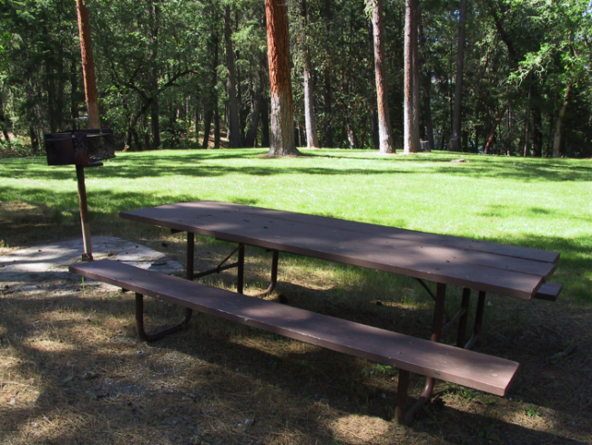 Picnic table with BBQ grill