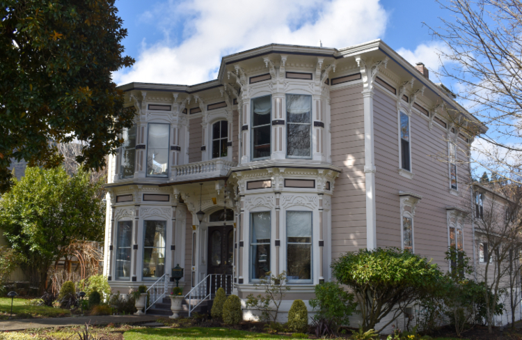 Historic exterior with blue sky