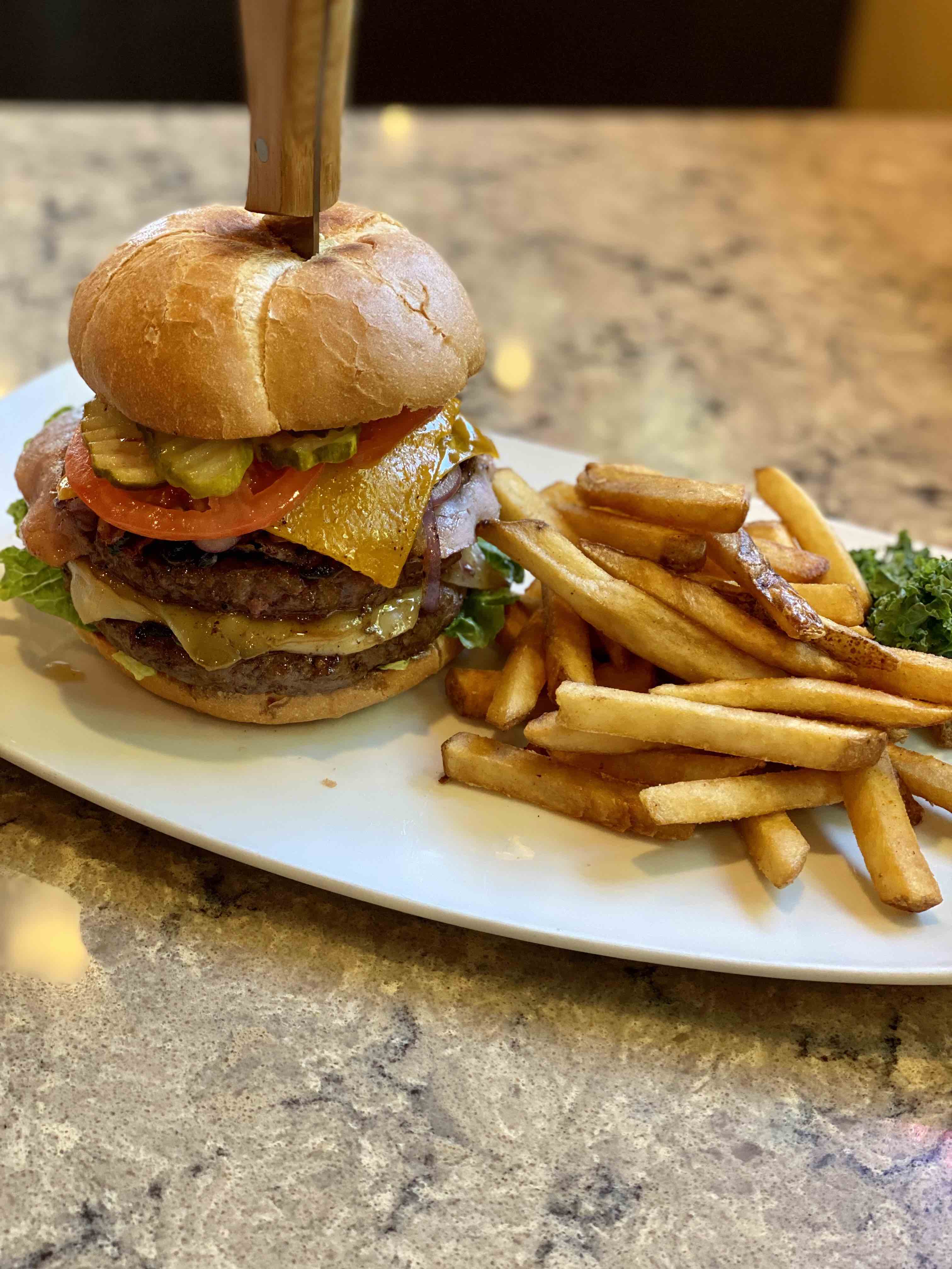 burger and fries