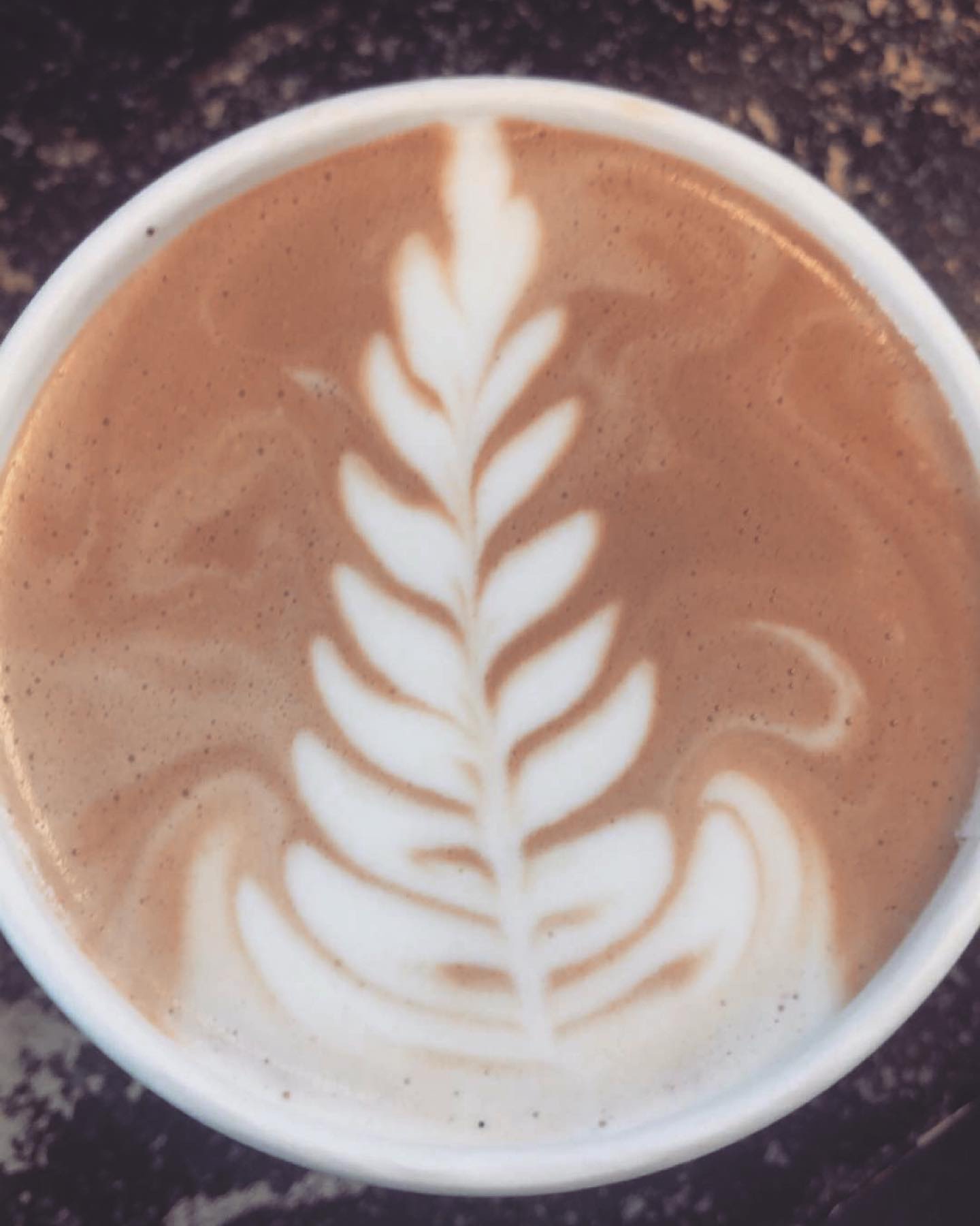 Latte with leaf art