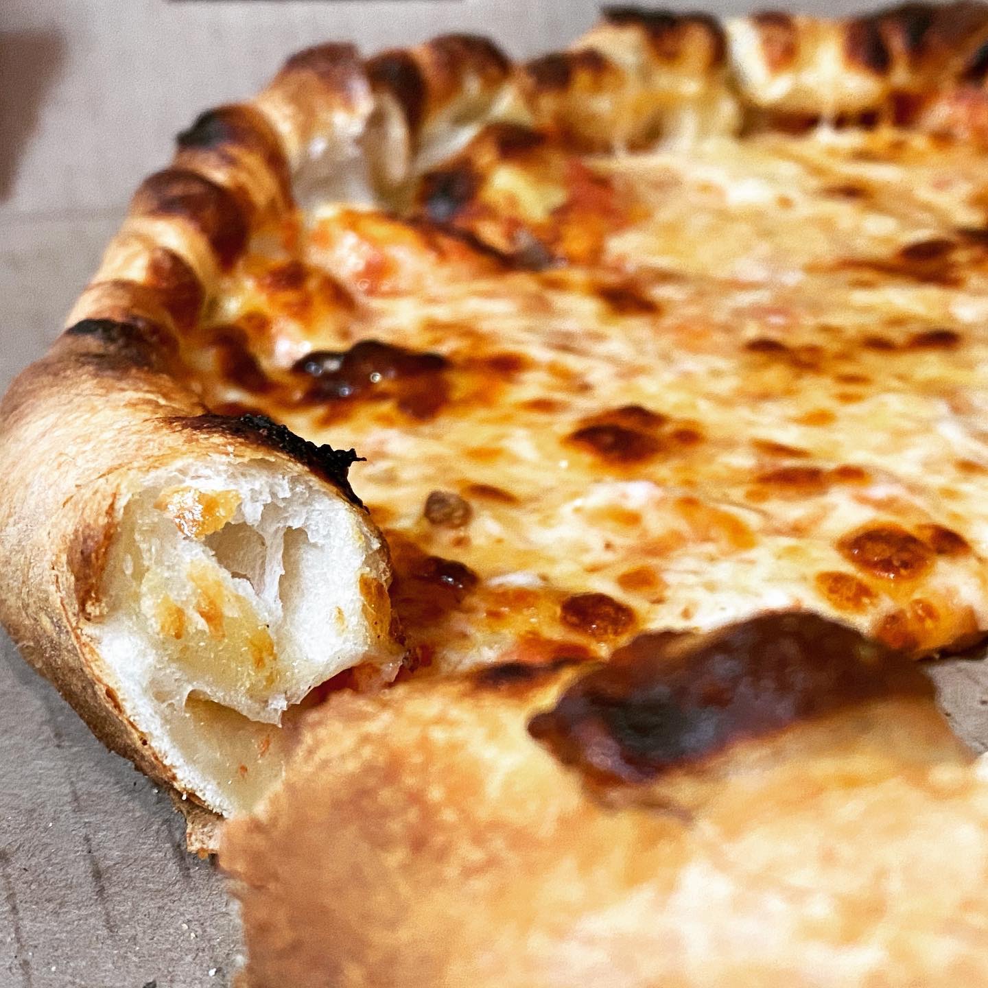 Cheese pizza close-up