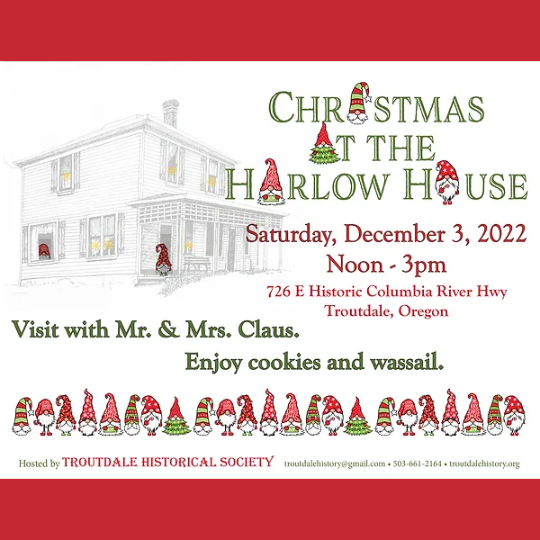 Flyer for Christmas at the Harlow House
