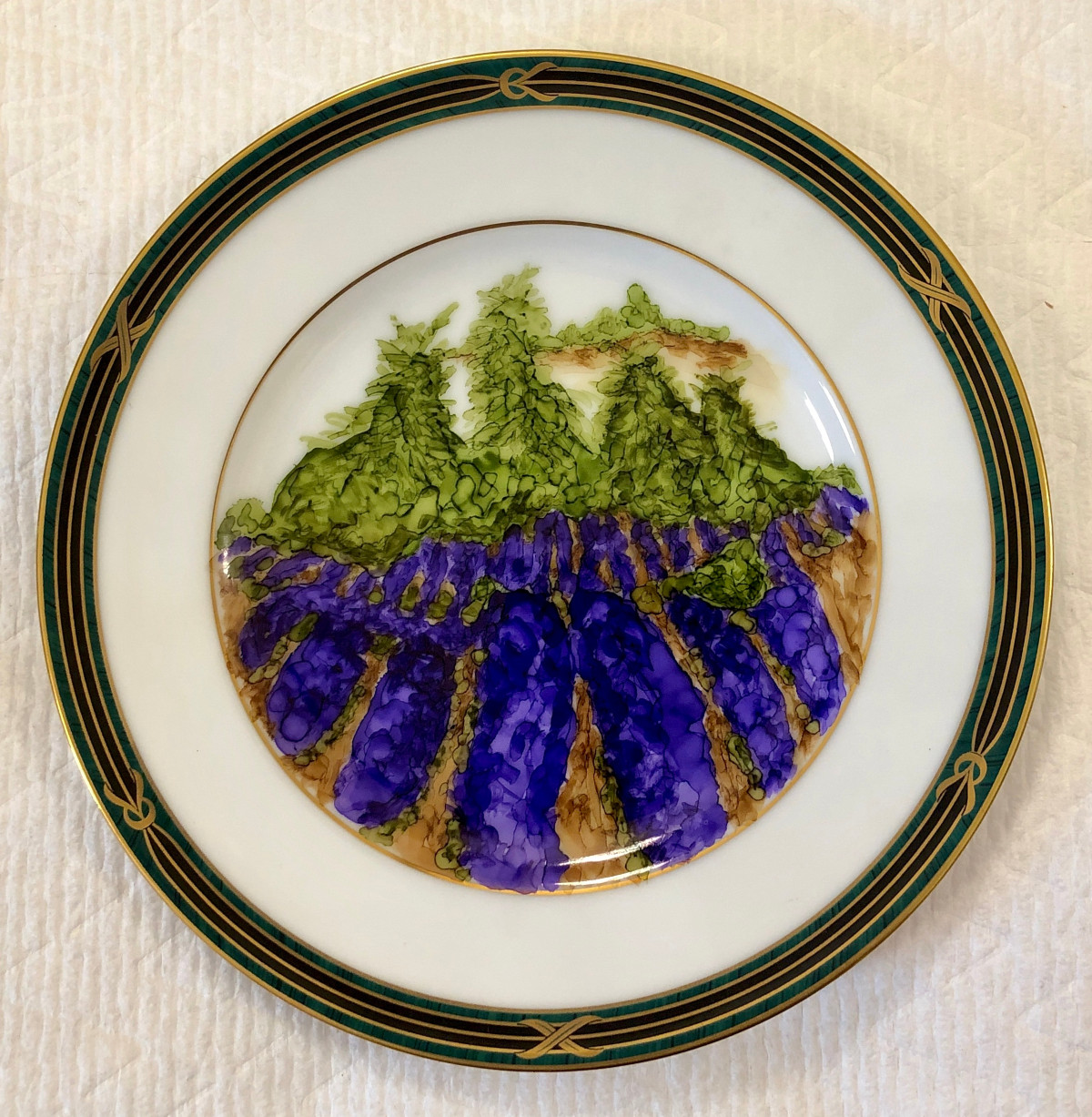 China Plate with Lavender Field