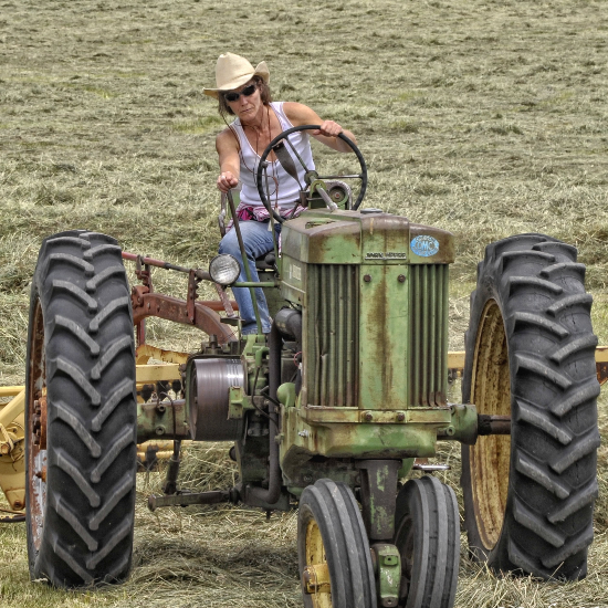 farmer shown on tractor