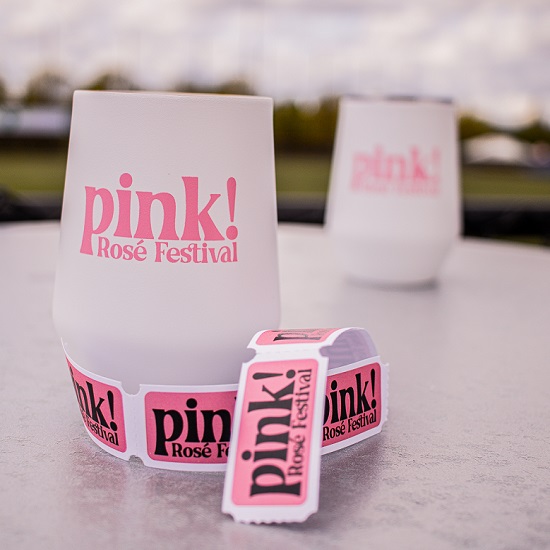 Pink! festival cups and drink tickets