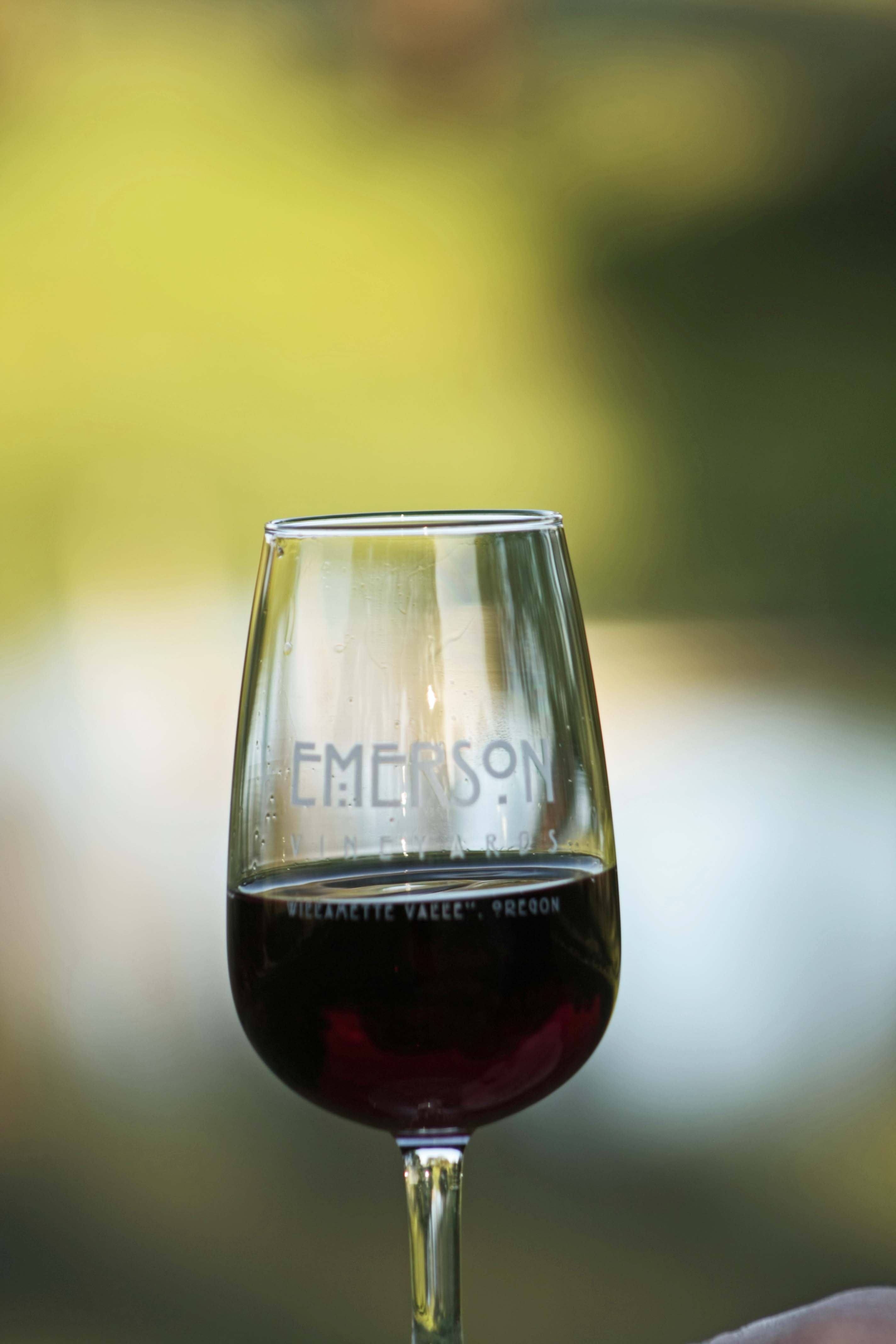 A glass of wine from Emerson Vineyards.