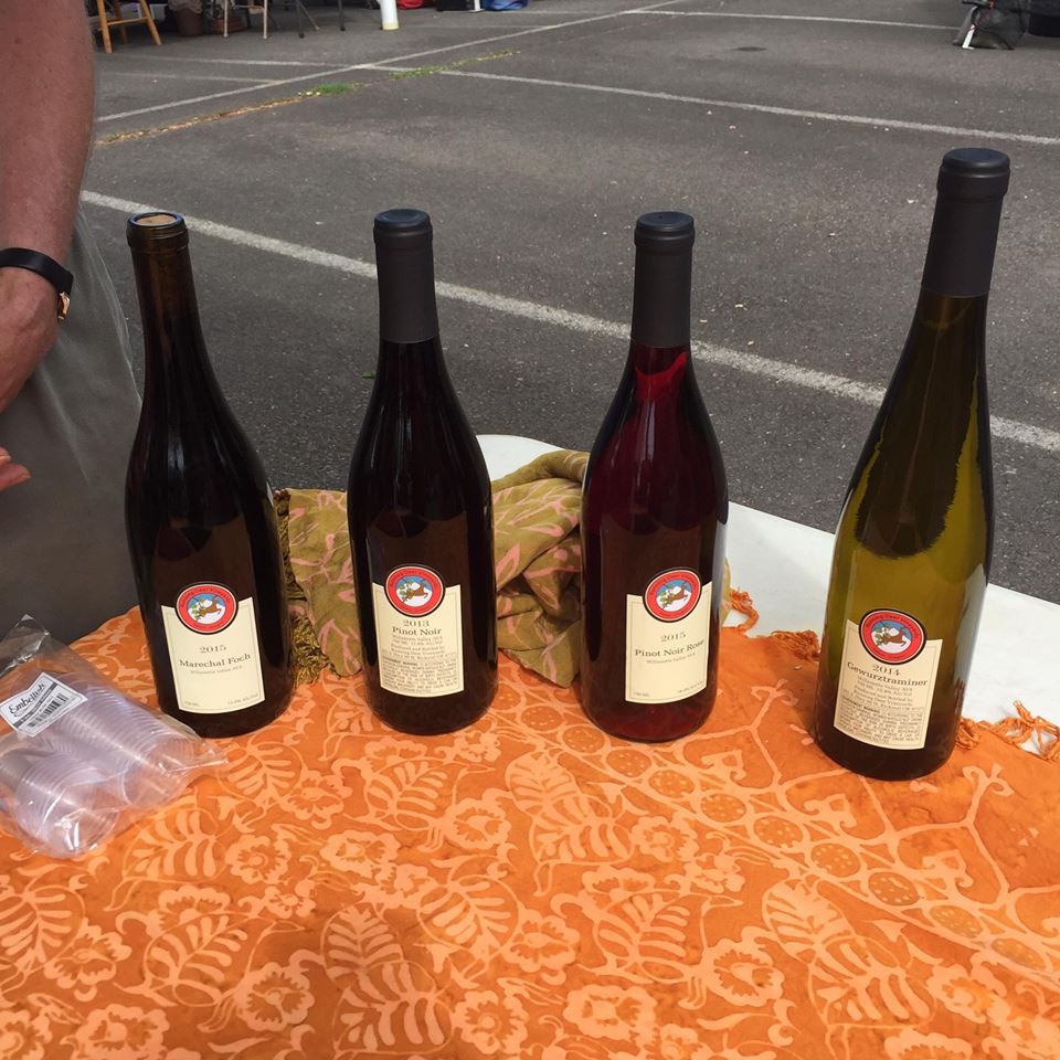 Wine for sale at the Salem Saturday Market.