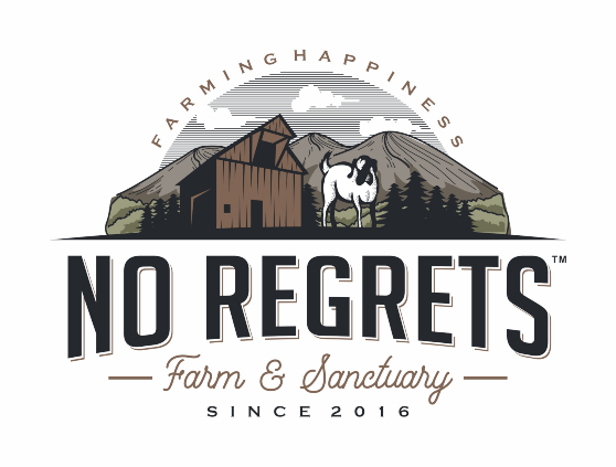 The logo for No Regrets Farm & Sanctuary.