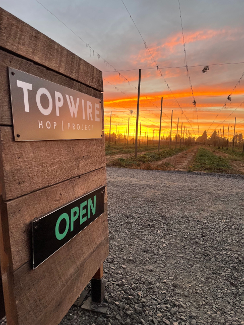 Open sign at Topwire Hop Project.