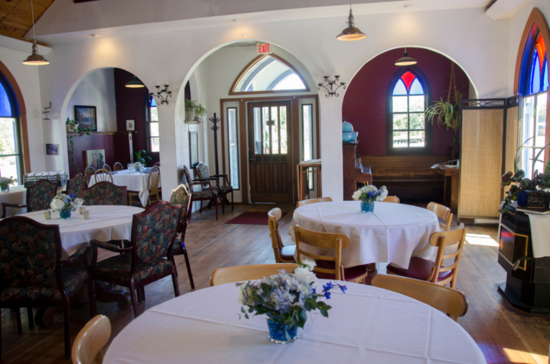 The dinning room inside of Our Daily Bread restaurant.