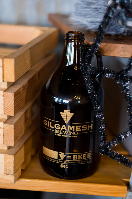 A growler from Gilgamesh Brewing.