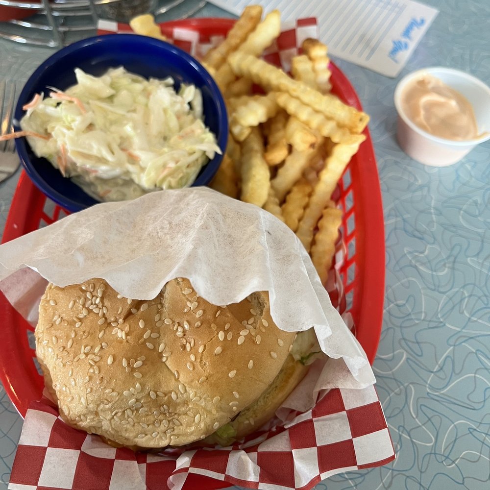 Burger, Slaw, and Fries