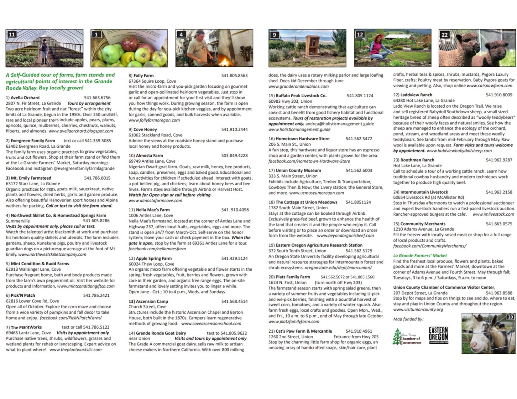 brochure of all farms in our farm trail!