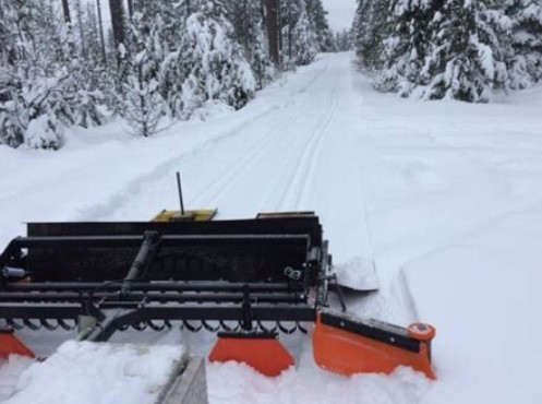 Nordic trails being plowed in the snow