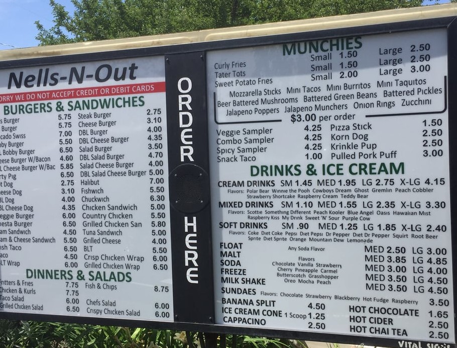 Choose from a variety of offerings at Nels-N-Out