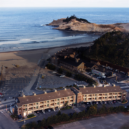 Aerial view of the Inn at Cape Kiwanda Pacific City Oregon
