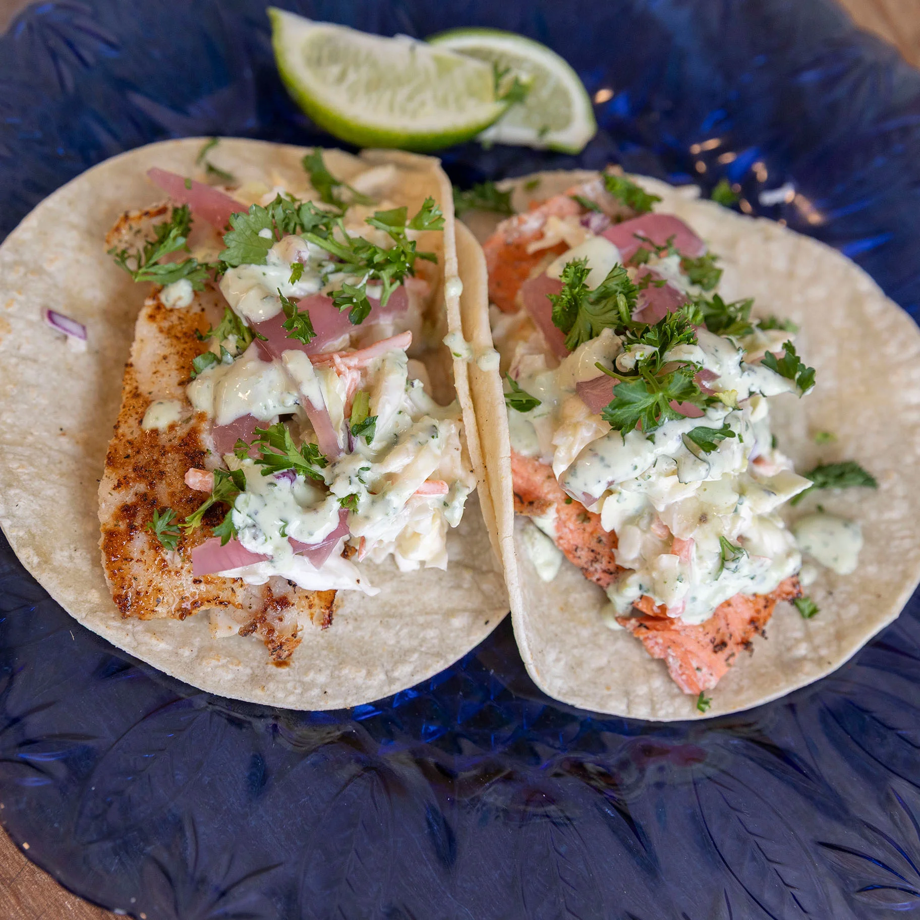 Local Salmon and Lingcod Fish Tacos at Little Fine Fine Seafood Market in Coos Bay.jpg