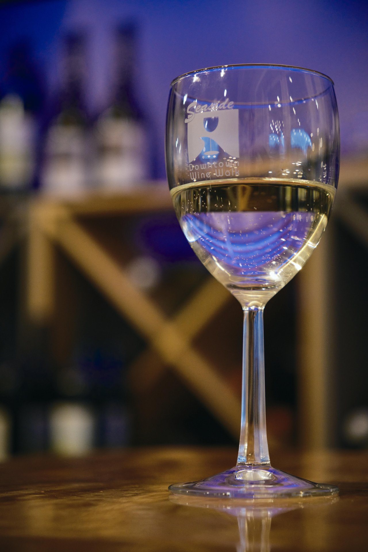 Closeup of wine glass