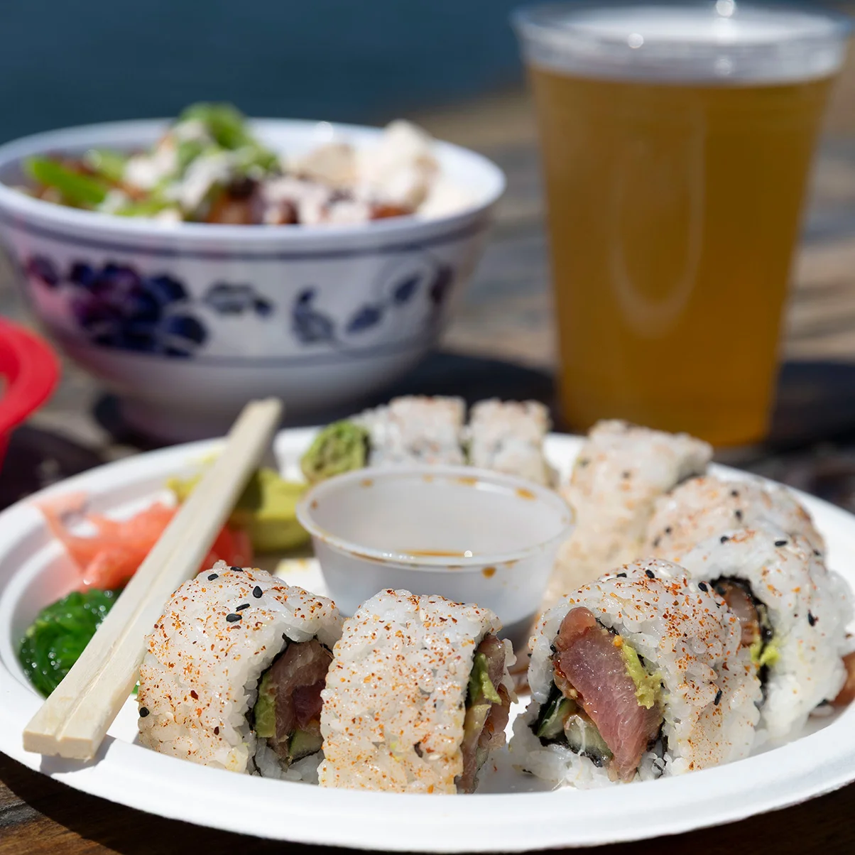 Blue Box Seafood Company highlights local seafood in sushi rolls.jpg