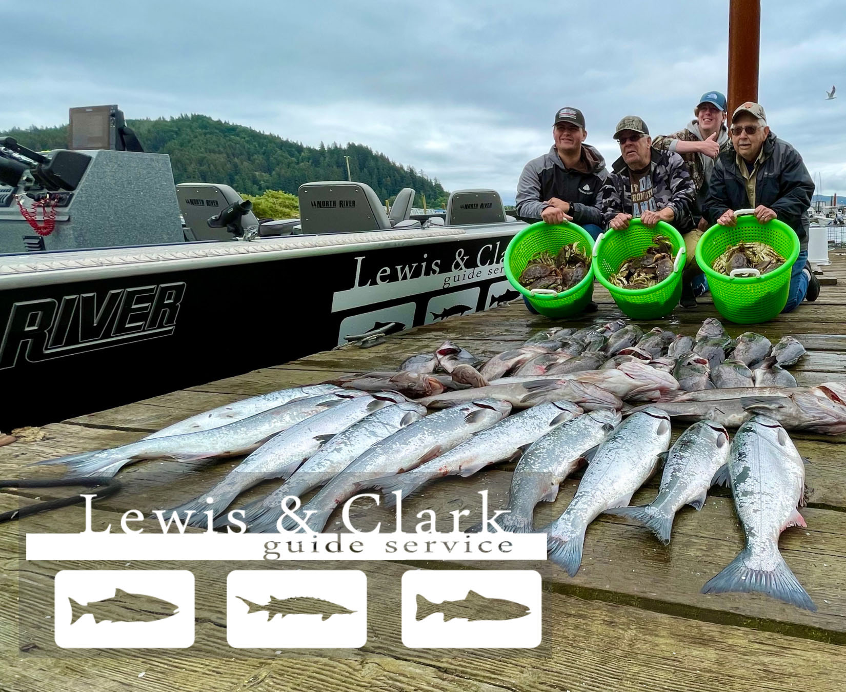 Lewis & Clark Guide Services charter fishing haul Bay City Oregon