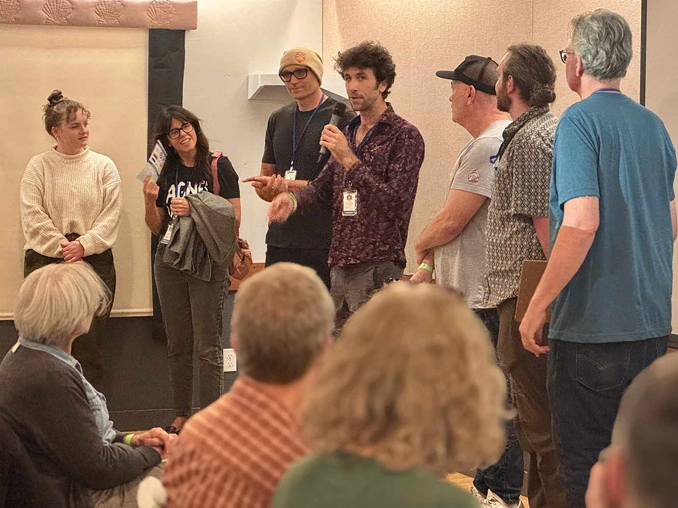 filmmakers talking about their film at the 2025 Manzanita Film Festival