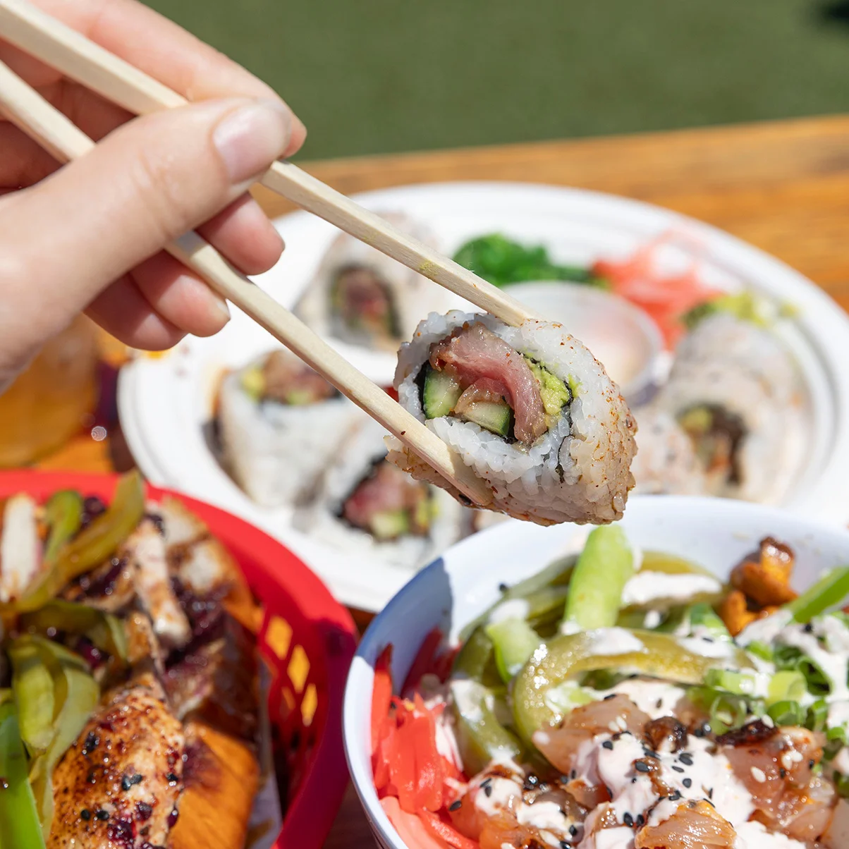 Oregon-caught Albacore tuna, featured in a sushi roll at Blue Box Seafood Company.jpg