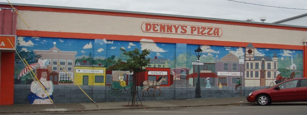Denny's Pizza Mural Coquille Oregon