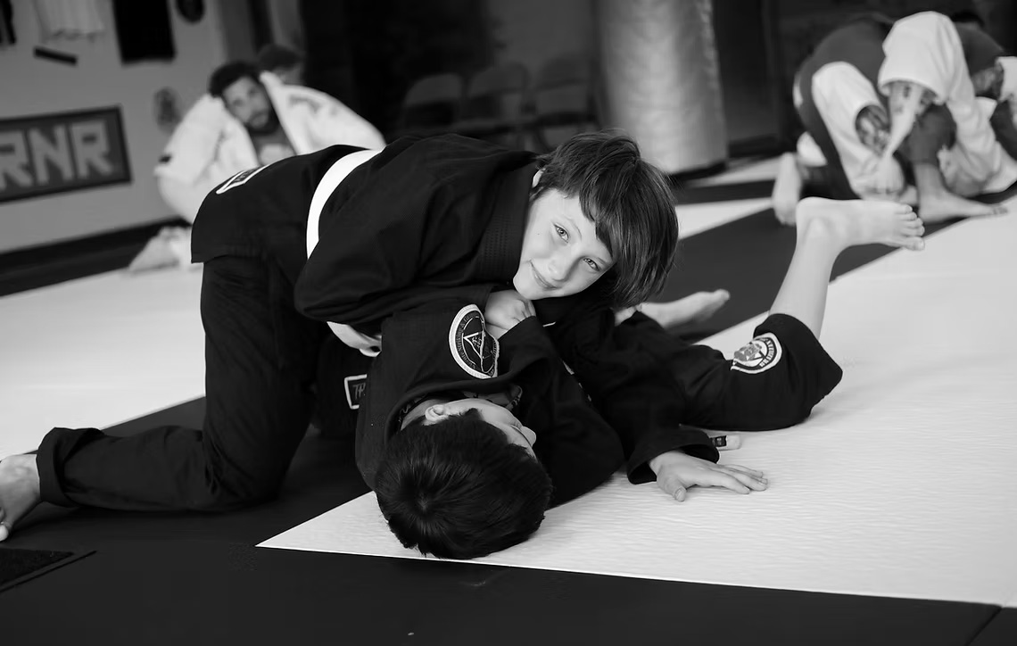 Kids practicing martial arts at Jiu Jitsu 101 Oregon Coast