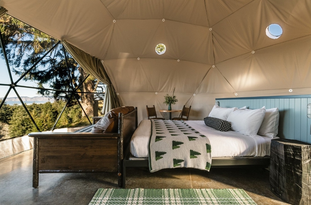 Two Capes geodesic dome interior Cloverdale Oregon