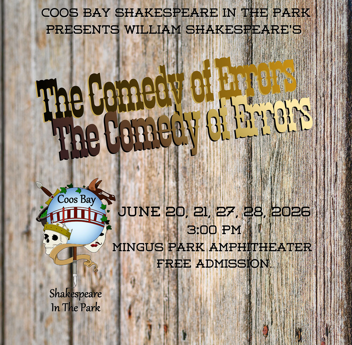 Shakespeare in the Park presents: The Comedy of Errors poster