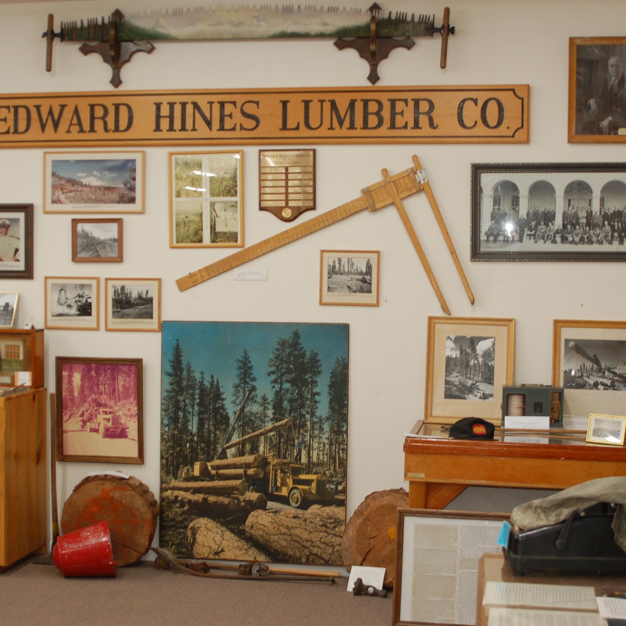 a museum display about lumber