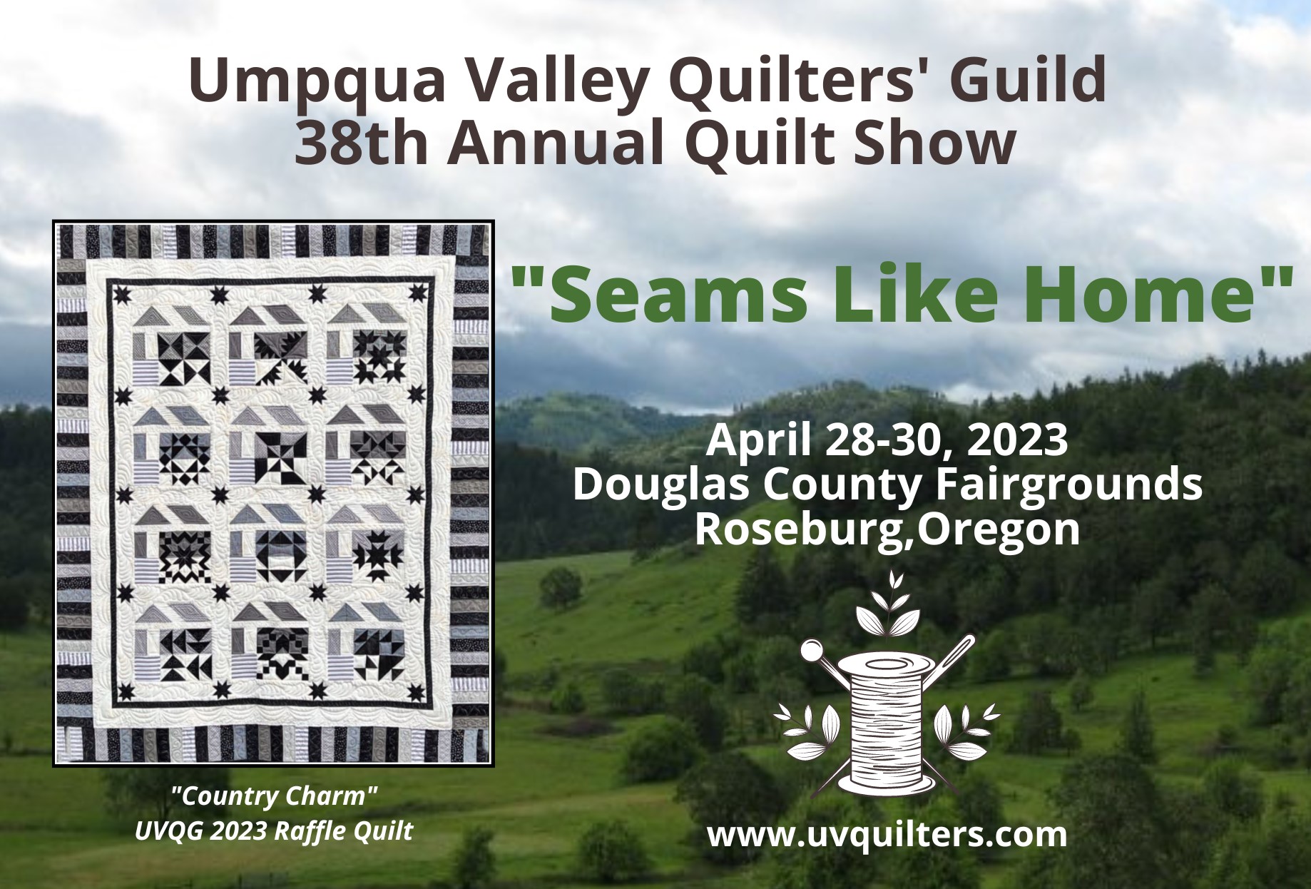 quilt show details with country charm raffle quilt image