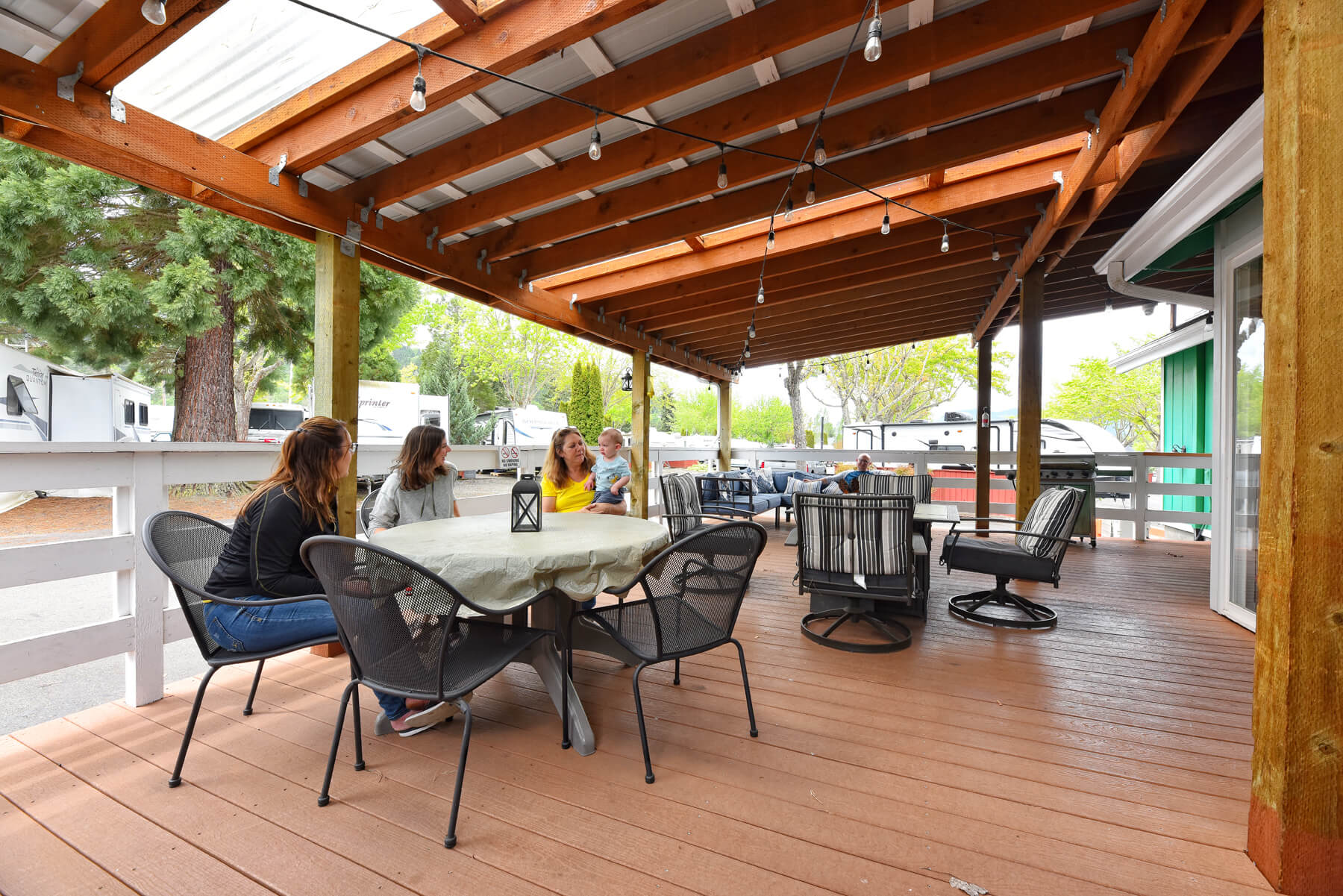 Covered outdoor dining area